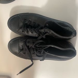 Leather High Top Black Converse m7 / w9